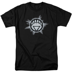 AN OFFCIALLY LICENSED GREEN LANTERN WHITE GLOW MEN'S REGULAR FIT T-SHIRT BLACK