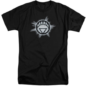 AN OFFCIALLY LICENSED GREEN LANTERN WHITE GLOW MEN'S TALL FIT T-SHIRT BLACK