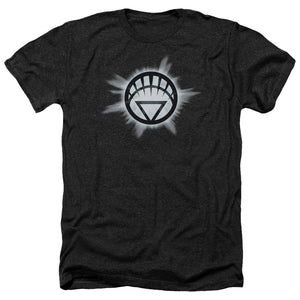 AN OFFCIALLY LICENSED GREEN LANTERN WHITE GLOW MEN'S HEATHER T-SHIRT CHARCOAL