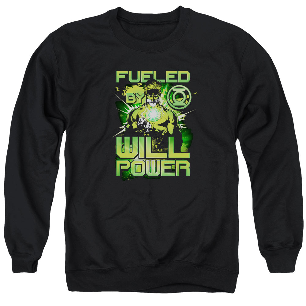 AN OFFCIALLY LICENSED GREEN LANTERN FUELED ADULT UNISEX CREWNECK SWEATSHIRT BLACK