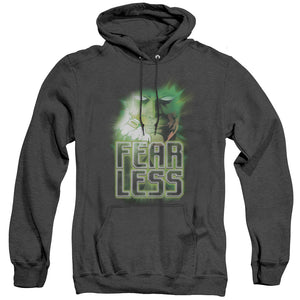 AN OFFCIALLY LICENSED GREEN LANTERN FEARLESS ADULT UNISEX HEATHER PULLOVER HOODIE BLACK