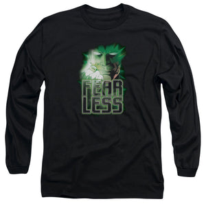 AN OFFCIALLY LICENSED GREEN LANTERN FEARLESS MEN'S LONG SLEEVE T-SHIRT BLACK