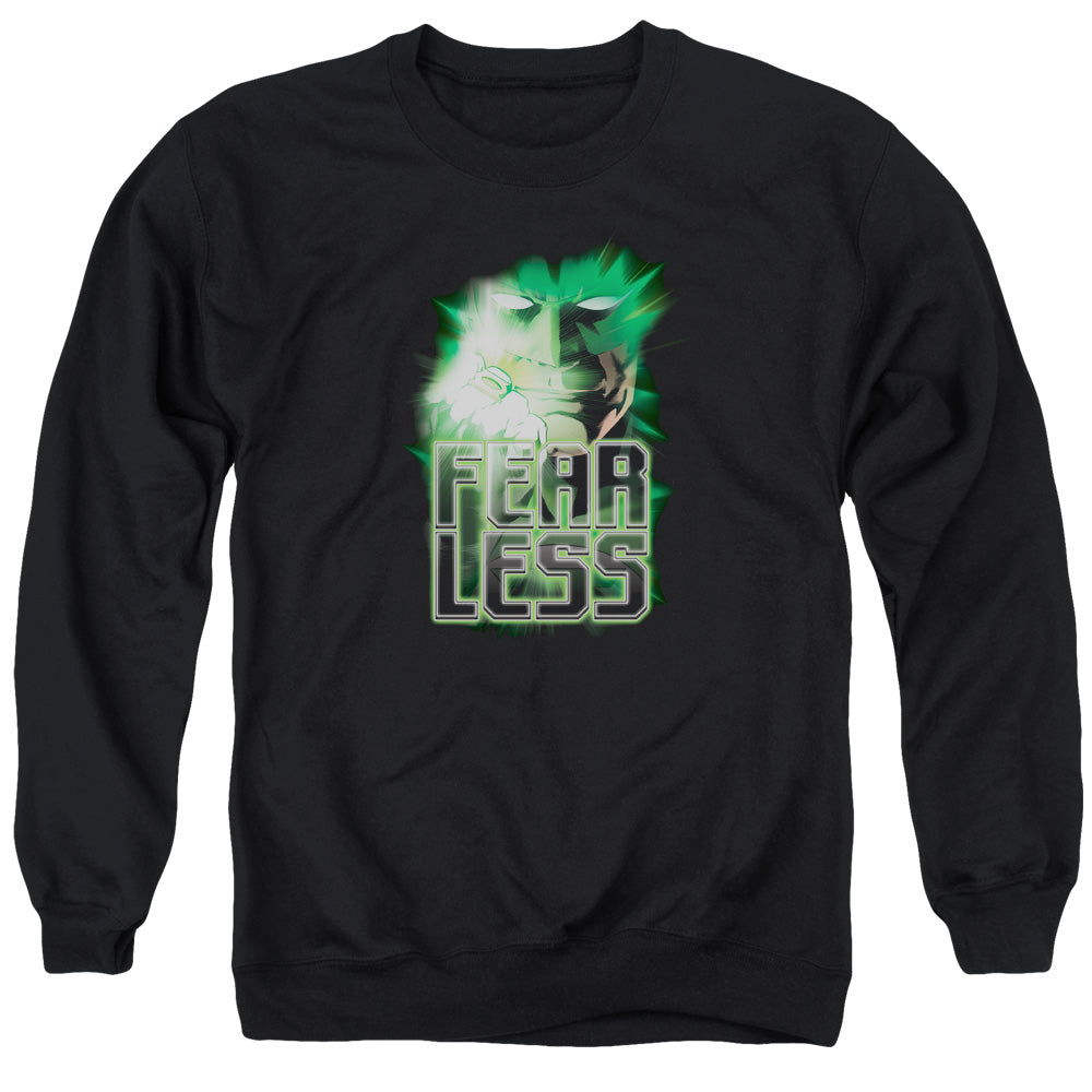 AN OFFCIALLY LICENSED GREEN LANTERN FEARLESS ADULT UNISEX CREWNECK SWEATSHIRT BLACK
