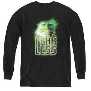 AN OFFCIALLY LICENSED GREEN LANTERN FEARLESS YOUTH LONG SLEEVE T-SHIRT BLACK