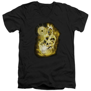 AN OFFCIALLY LICENSED GREEN LANTERN SINESTRO NEBULA MEN'S V-NECK T-SHIRT BLACK