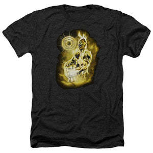 AN OFFCIALLY LICENSED GREEN LANTERN SINESTRO NEBULA MEN'S HEATHER T-SHIRT CHARCOAL