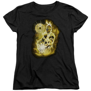 AN OFFCIALLY LICENSED GREEN LANTERN SINESTRO NEBULA WOMEN'S REGULAR FIT T-SHIRT BLACK