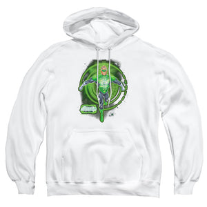 AN OFFCIALLY LICENSED GREEN LANTERN INKED ADULT UNISEX PULLOVER HOODIE WHITE