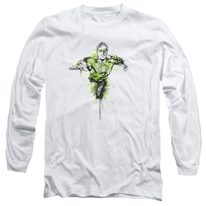 AN OFFCIALLY LICENSED GREEN LANTERN INKED MEN'S LONG SLEEVE T-SHIRT WHITE
