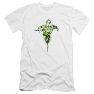 AN OFFCIALLY LICENSED GREEN LANTERN INKED MEN'S PREMIUM SLIM FIT T-SHIRT WHITE