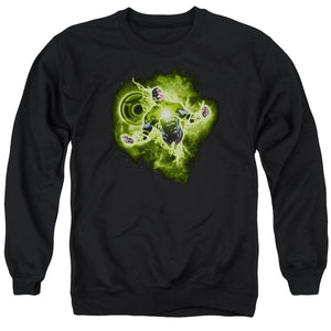 AN OFFCIALLY LICENSED GREEN LANTERN LANTERN NEBULA ADULT UNISEX CREWNECK SWEATSHIRT BLACK