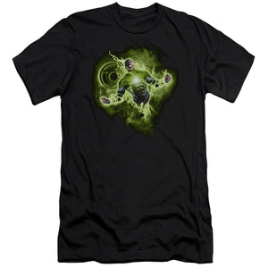 AN OFFCIALLY LICENSED GREEN LANTERN LANTERN NEBULA MEN'S PREMIUM SLIM FIT T-SHIRT BLACK