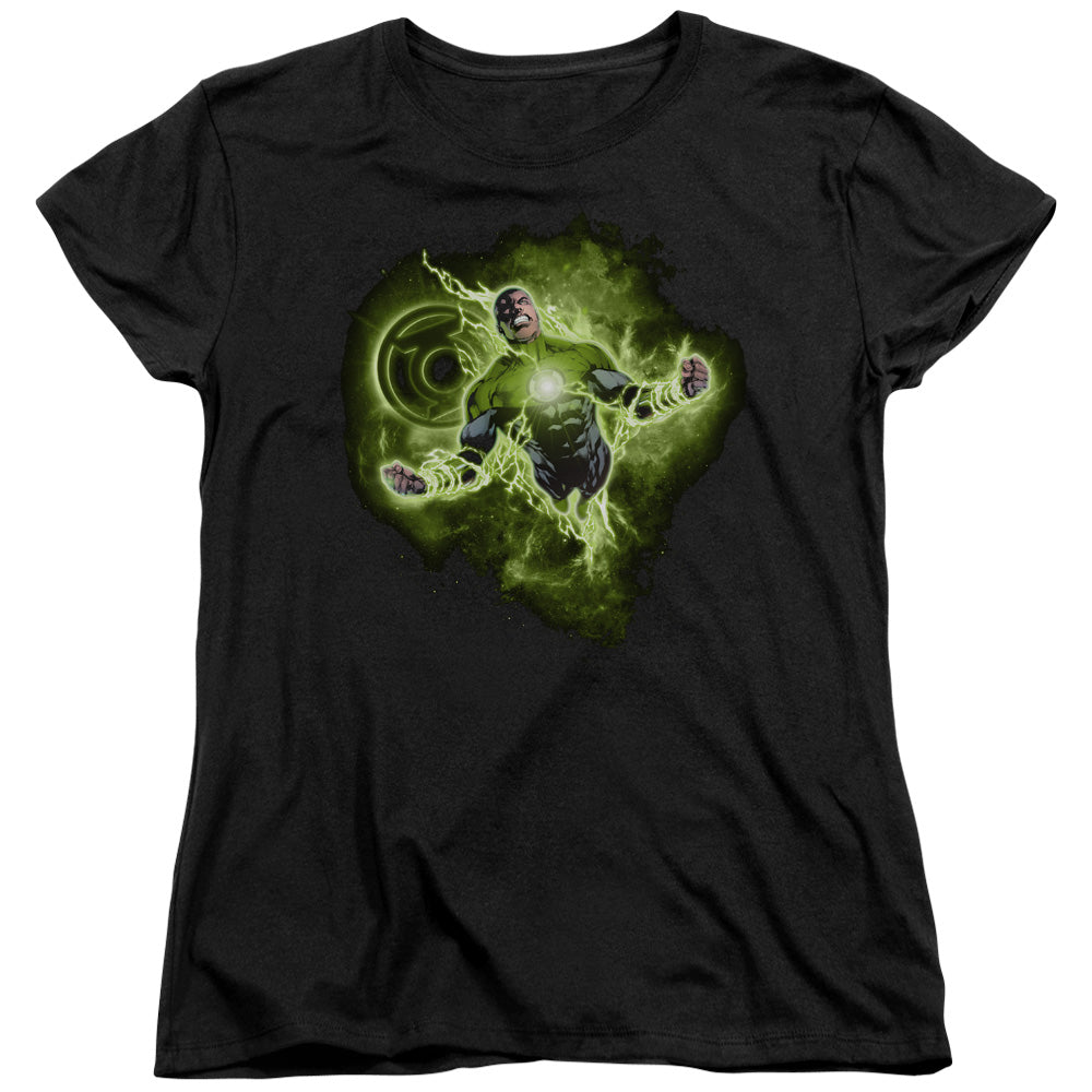 AN OFFCIALLY LICENSED GREEN LANTERN LANTERN NEBULA WOMEN'S REGULAR FIT T-SHIRT BLACK