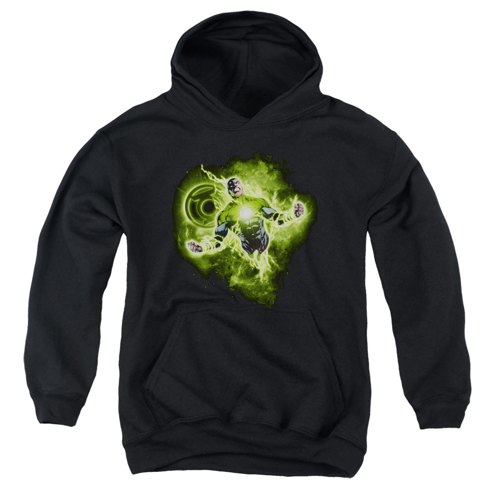 AN OFFCIALLY LICENSED GREEN LANTERN LANTERN NEBULA YOUTH HOODIE BLACK