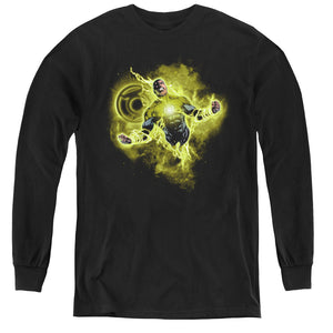 AN OFFCIALLY LICENSED GREEN LANTERN LANTERN NEBULA YOUTH LONG SLEEVE T-SHIRT BLACK