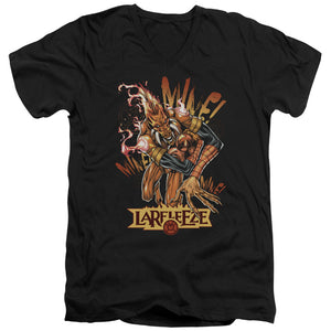 AN OFFCIALLY LICENSED GREEN LANTERN LARFLEEZE MEN'S V-NECK T-SHIRT BLACK