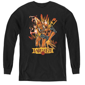 AN OFFCIALLY LICENSED GREEN LANTERN LARFLEEZE YOUTH LONG SLEEVE T-SHIRT BLACK