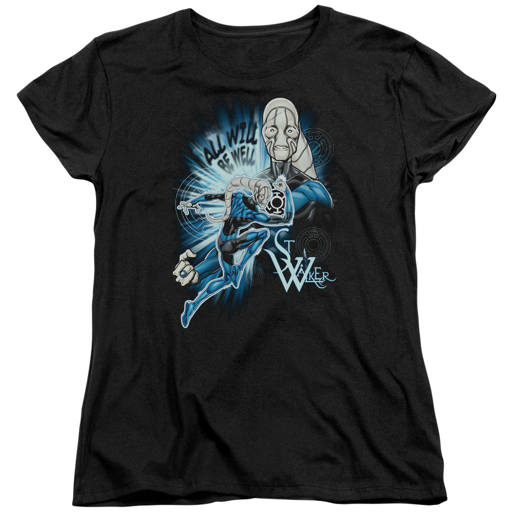 AN OFFCIALLY LICENSED GREEN LANTERN SAINT WALKER WOMEN'S REGULAR FIT T-SHIRT BLACK