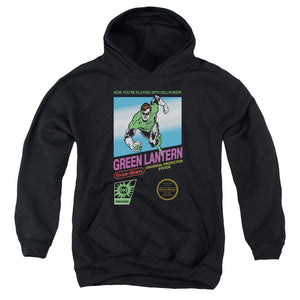 AN OFFCIALLY LICENSED GREEN LANTERN BOX ART YOUTH HOODIE BLACK