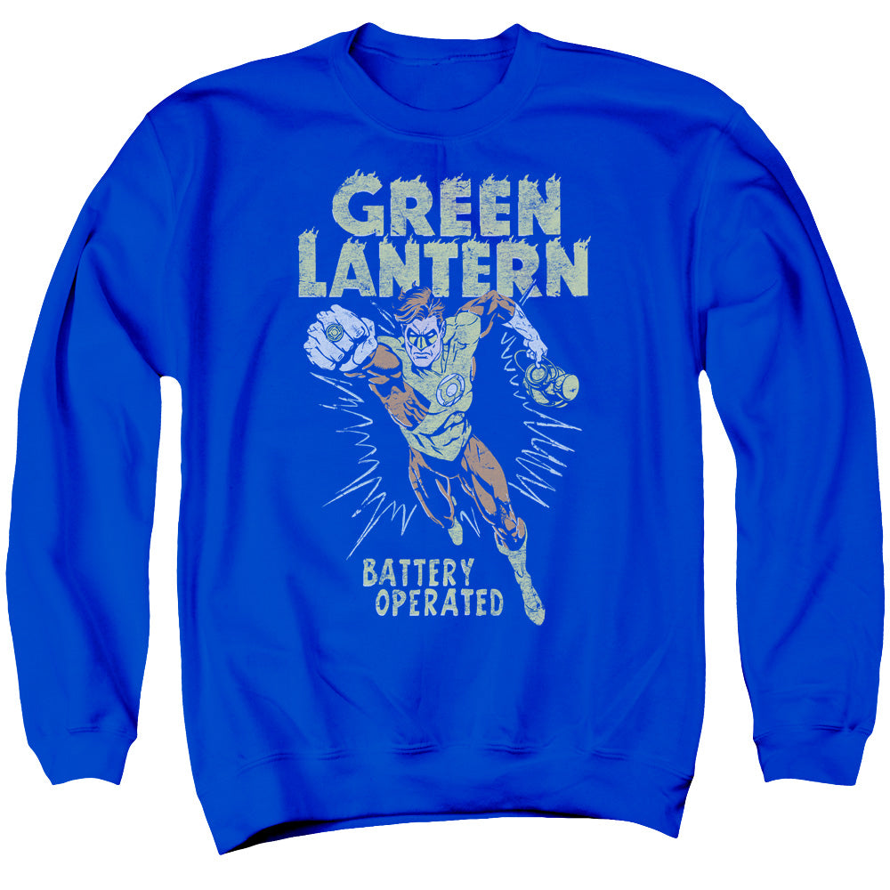 AN OFFCIALLY LICENSED GREEN LANTERN FULLY CHARGED ADULT UNISEX CREWNECK SWEATSHIRT ROYAL