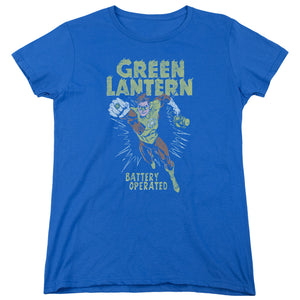AN OFFCIALLY LICENSED GREEN LANTERN FULLY CHARGED WOMEN'S REGULAR FIT T-SHIRT ROYAL