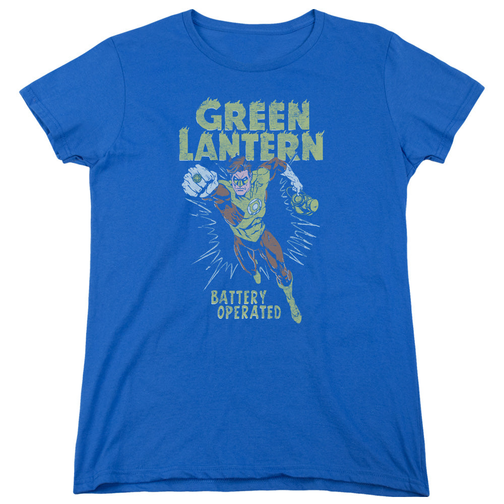 AN OFFCIALLY LICENSED GREEN LANTERN FULLY CHARGED WOMEN'S REGULAR FIT T-SHIRT ROYAL