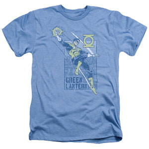 AN OFFCIALLY LICENSED GREEN LANTERN CITY WATCH MEN'S HEATHER T-SHIRT LIGHT BLUE