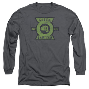 AN OFFCIALLY LICENSED GREEN LANTERN SECTION MEN'S LONG SLEEVE T-SHIRT CHARCOAL