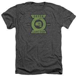 AN OFFCIALLY LICENSED GREEN LANTERN SECTION MEN'S HEATHER T-SHIRT CHARCOAL