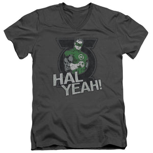 AN OFFCIALLY LICENSED GREEN LANTERN HAL YEAH MEN'S V-NECK T-SHIRT CHARCOAL