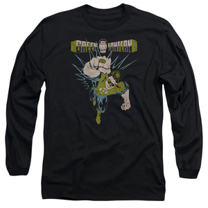 AN OFFCIALLY LICENSED GREEN LANTERN POWERFUL MEN'S LONG SLEEVE T-SHIRT BLACK
