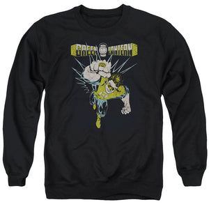 AN OFFCIALLY LICENSED GREEN LANTERN POWERFUL ADULT UNISEX CREWNECK SWEATSHIRT BLACK