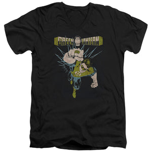 AN OFFCIALLY LICENSED GREEN LANTERN POWERFUL MEN'S V-NECK T-SHIRT BLACK