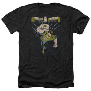 AN OFFCIALLY LICENSED GREEN LANTERN POWERFUL MEN'S HEATHER T-SHIRT CHARCOAL