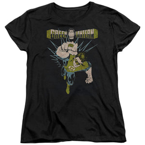 AN OFFCIALLY LICENSED GREEN LANTERN POWERFUL WOMEN'S REGULAR FIT T-SHIRT BLACK