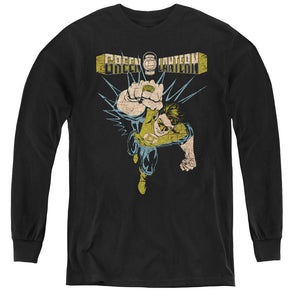 AN OFFCIALLY LICENSED GREEN LANTERN POWERFUL YOUTH LONG SLEEVE T-SHIRT BLACK