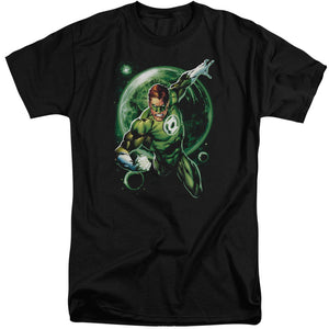 AN OFFCIALLY LICENSED GREEN LANTERN GALAXY GLOW MEN'S TALL FIT T-SHIRT BLACK