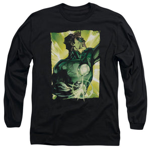 AN OFFCIALLY LICENSED GREEN LANTERN UP UP MEN'S LONG SLEEVE T-SHIRT BLACK