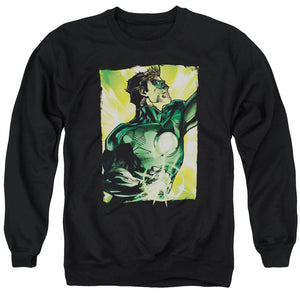 AN OFFCIALLY LICENSED GREEN LANTERN UP UP ADULT UNISEX CREWNECK SWEATSHIRT BLACK