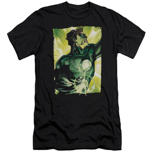 AN OFFCIALLY LICENSED GREEN LANTERN UP UP MEN'S PREMIUM SLIM FIT T-SHIRT BLACK