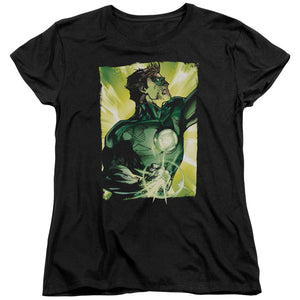 AN OFFCIALLY LICENSED GREEN LANTERN UP UP WOMEN'S REGULAR FIT T-SHIRT BLACK