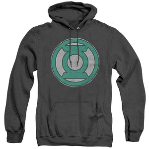 AN OFFCIALLY LICENSED GREEN LANTERN HAND ME DOWN ADULT UNISEX HEATHER PULLOVER HOODIE BLACK