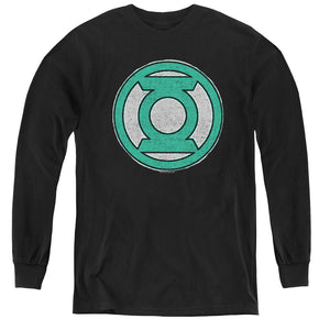 AN OFFCIALLY LICENSED GREEN LANTERN HAND ME DOWN YOUTH LONG SLEEVE T-SHIRT BLACK