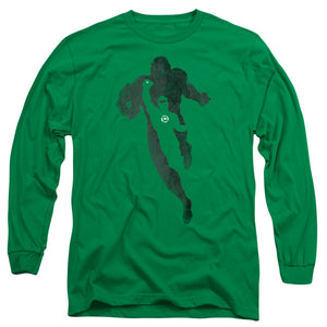 AN OFFCIALLY LICENSED DC LANTERN KNOCKOUT MEN'S LONG SLEEVE T-SHIRT KELLY GREEN