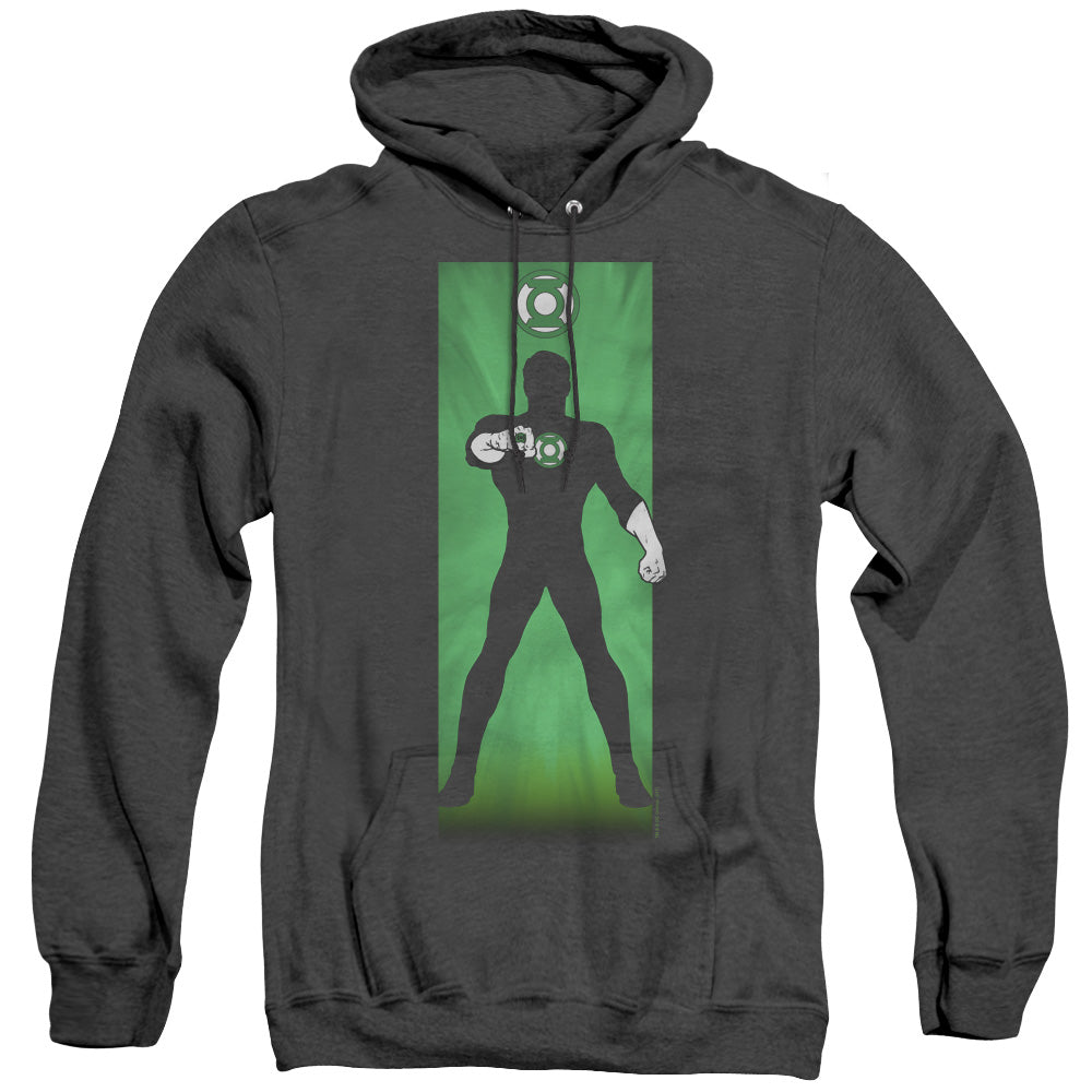AN OFFCIALLY LICENSED DC GREEN LANTERN ADULT UNISEX HEATHER PULLOVER HOODIE BLACK