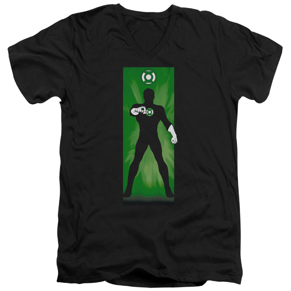 AN OFFCIALLY LICENSED DC GREEN LANTERN MEN'S V-NECK T-SHIRT BLACK