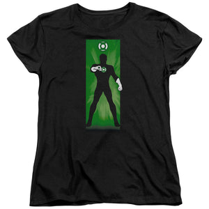 AN OFFCIALLY LICENSED DC GREEN LANTERN WOMEN'S REGULAR FIT T-SHIRT BLACK