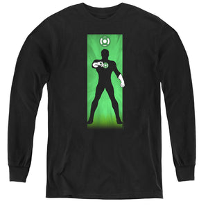 AN OFFCIALLY LICENSED DC GREEN LANTERN YOUTH LONG SLEEVE T-SHIRT BLACK