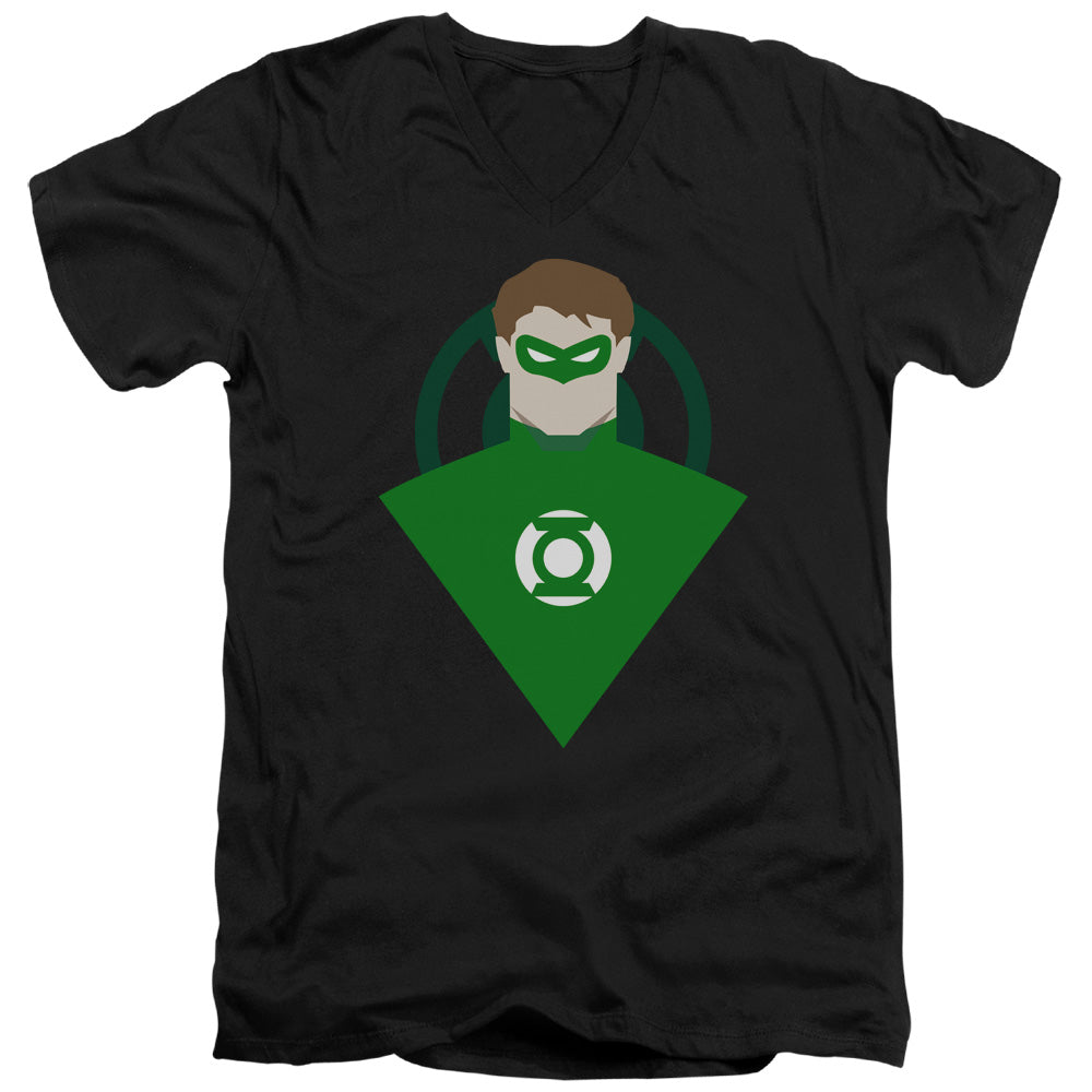 AN OFFCIALLY LICENSED DC SIMPLE GL MEN'S V-NECK T-SHIRT BLACK