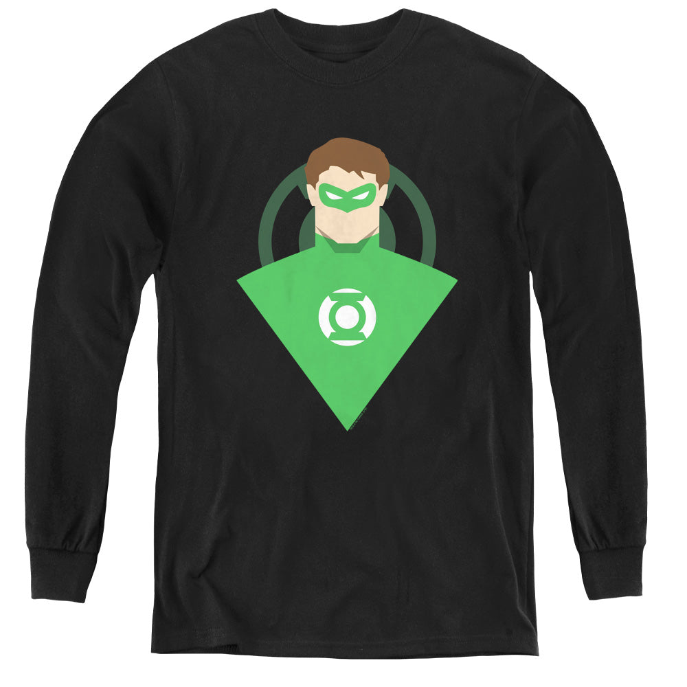 AN OFFCIALLY LICENSED DC SIMPLE GL YOUTH LONG SLEEVE T-SHIRT BLACK